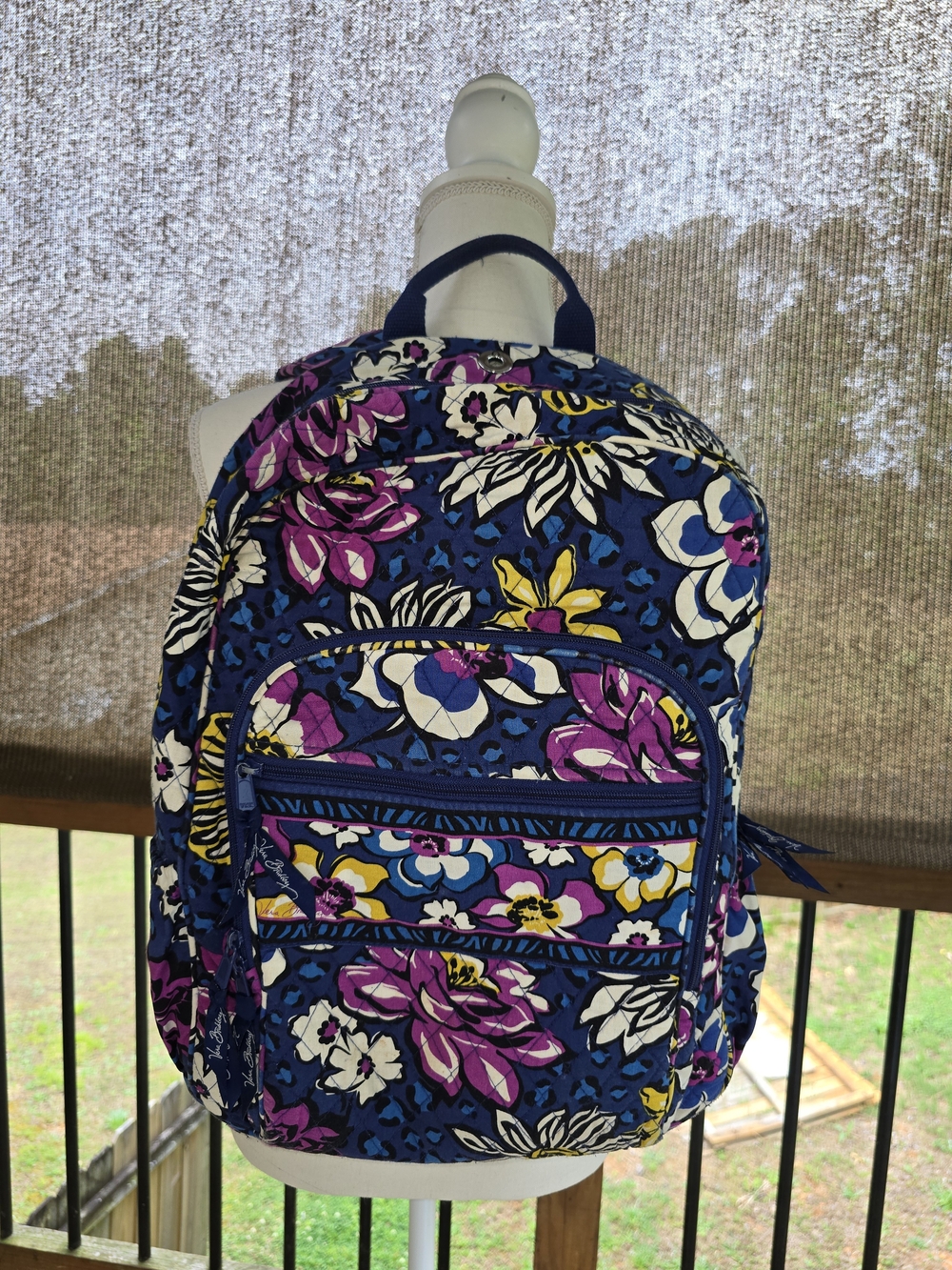 Vera Bradley Campus Backpack in the retired African Violet pattern